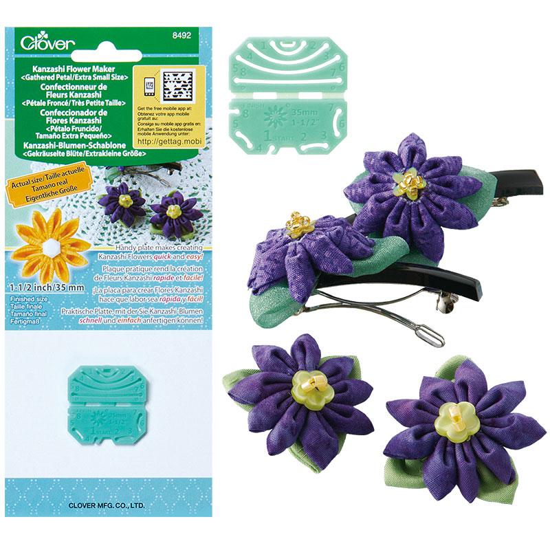 Clover 35mm Extra Small Gathered Petal Kanzashi Flower Plastic Mold