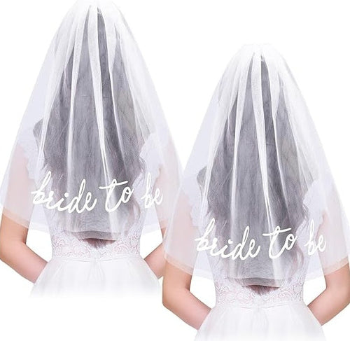 Bride To Be Embroidered Veil Bachelorette Party BachParty Accessory