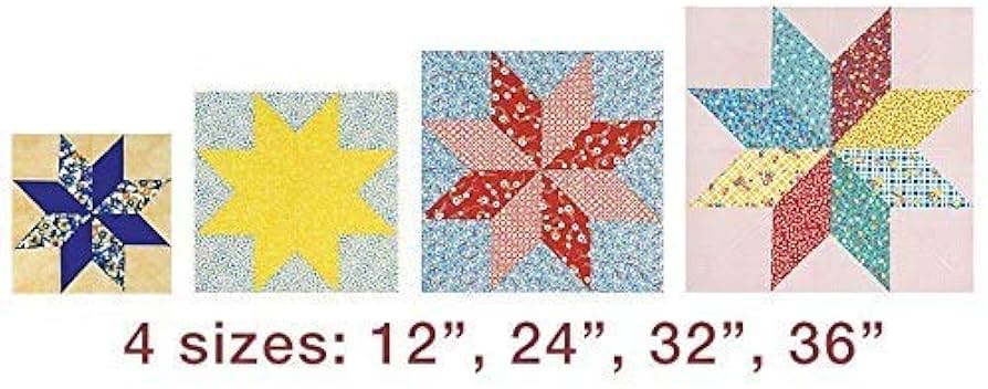Three Reusable Quilt Clover Star Block Templates