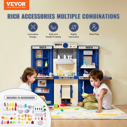 Christmas Gift VEVOR Kitchen Playset Kids Pretend Cooking Play Toy 74