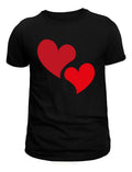 Men's Black T-Shirt – Double Heart | Romantic | Urban Minimalism