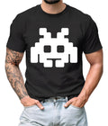 Playera Negra Hombre – Marciano Pixel Art Minimalista | Minimalismo Urbano