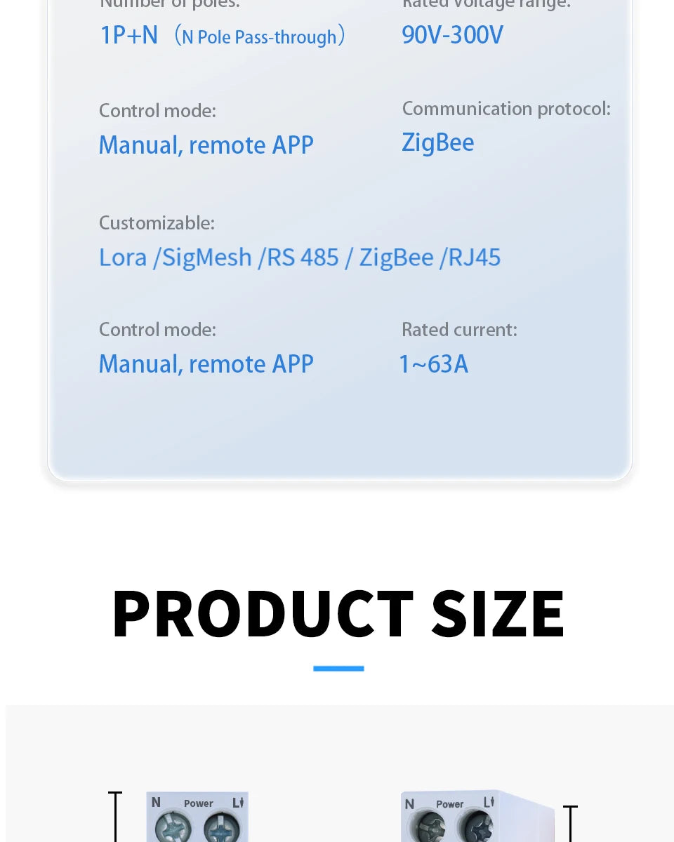 TUYA ZigBee Smart Circuit Breaker Smart Switch 1P 63A DIN Rail for Smart Home Wireless Remote Control WiFi Switch by APP Gangbei