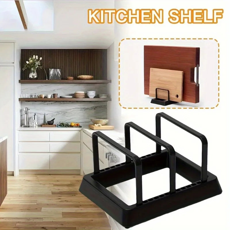 Kitchen Organizer Pot Pan Rack Dish Plate Holder Shelf Cooking Dish Tray Storage Stand Rack Kitchen Accessories
