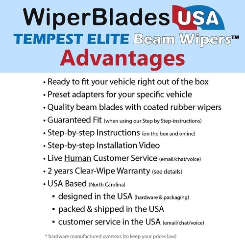 2019 Toyota Pruis AWD-e Wiper Blades w/2yr Warranty (Set of 3) w/Rear