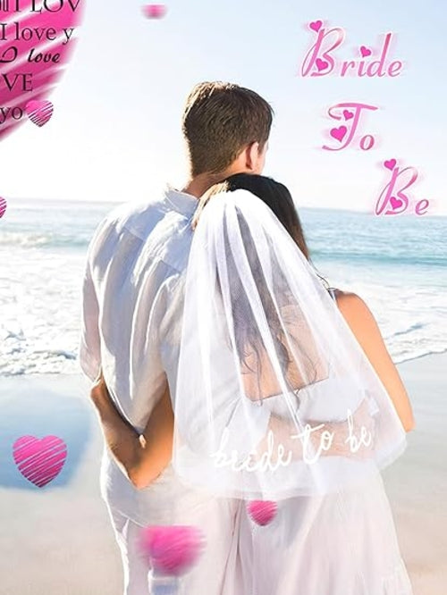 Bride To Be Embroidered Veil Bachelorette Party BachParty Accessory