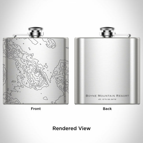 Boyne Mountain Resort - Michigan Engraved Topographic Map Hip Flask
