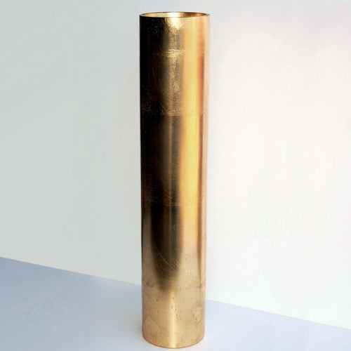 FLORA 20" Gold Gilded Glass Cylinder Vase