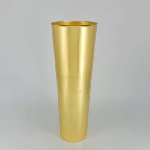 IRIS 16" Gold Gilded Glass Taper Vase