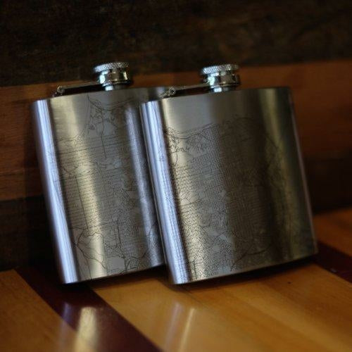 Ouray - Colorado Engraved Topographic Map Hip Flask