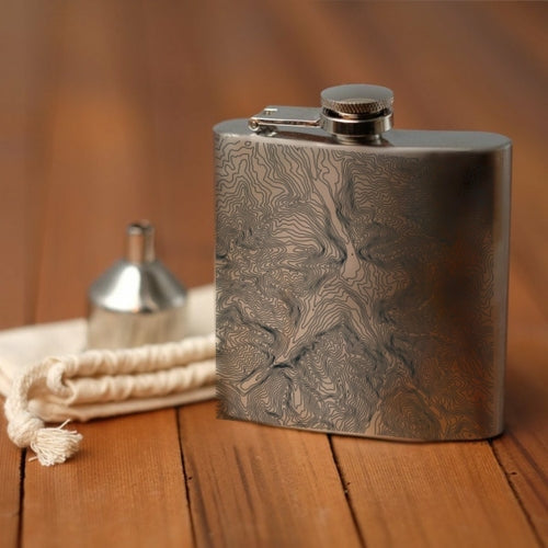 Ouray - Colorado Engraved Topographic Map Hip Flask