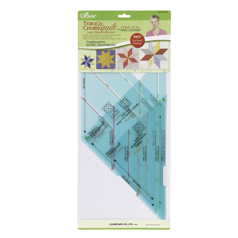 Three Reusable Quilt Clover Star Block Templates